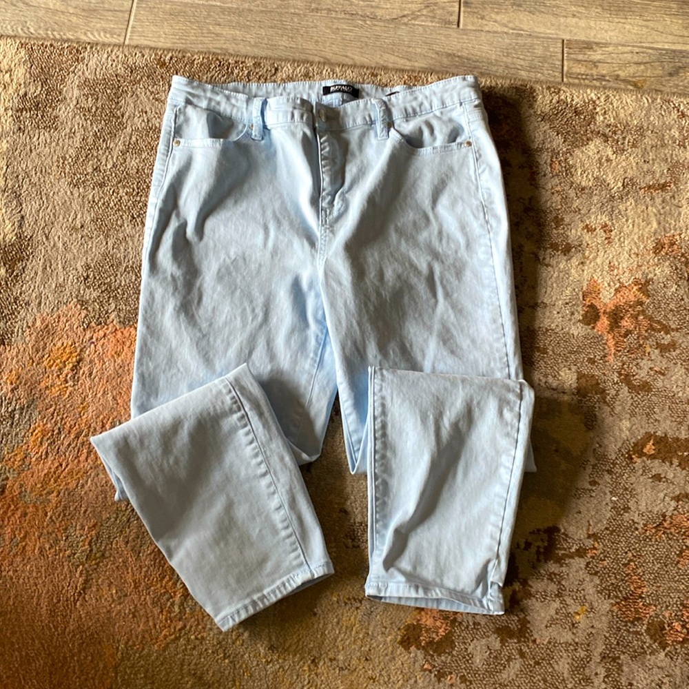 David Bitton buffalo jeans, light blue size 12 high rise ankle length